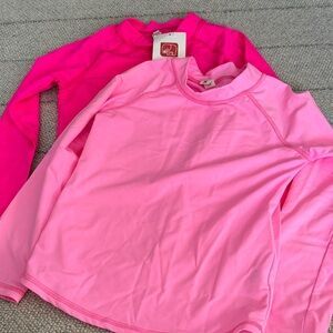 Kids Pink Rash Guard Swim Set “Big Elephant” girls size S